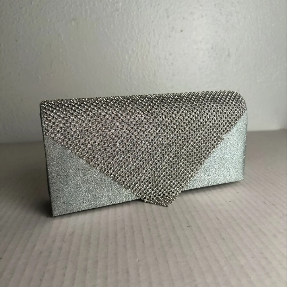 Winterscape Ice Shimmering Magical Satin Evening Clutch Bag Cocktail Party